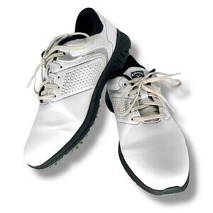 Callaway Solana TRX Golf Shoes Mens 9.5 D White Leather Spikeless CG120WT